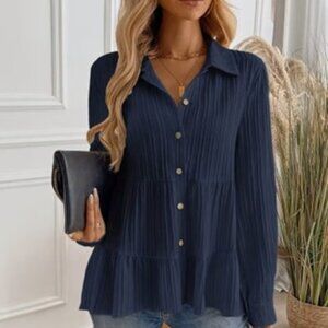 Women's Solid Color Long Sleeve Casual Shirt